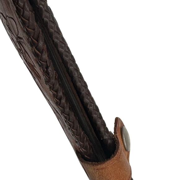 Vintage Hand Tooled Leather Wallet Horse Acorns Embossed Bifold Whip Stitched 8" - Picture 12 of 15